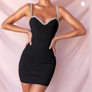 STUNNING HOUSE OF CB GLORIANA DRESS DIAMOND NECK SIZE SMALL WORN ONCE